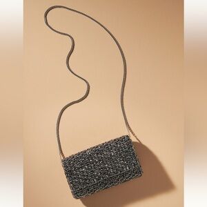 Anthropologie Black and Silver Clutch